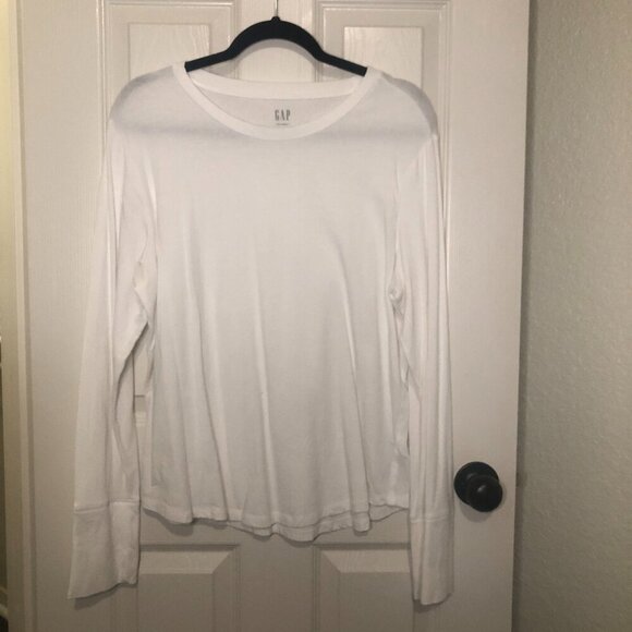Gap Feather T white long-sleeve lightweight crewneck tee size XXL - Picture 1 of 6
